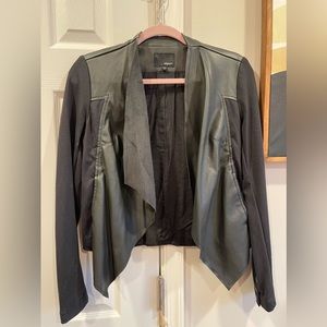 Leather and Cotton Black Jacket Size Small